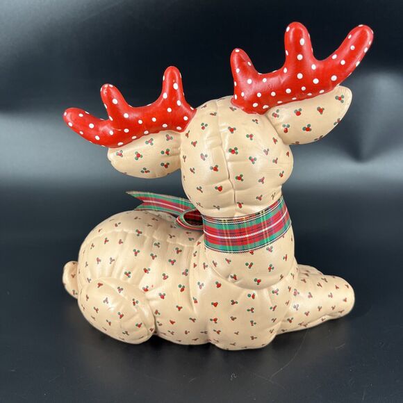 Vintage Kimple Mold Christmas Laying Quilted Hand Painted Ceramic Signed AS 1986 - Picture 4 of 12